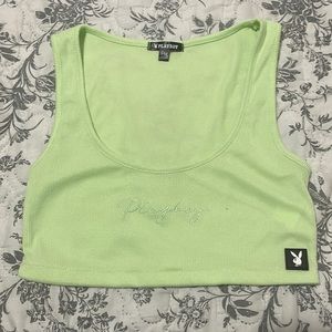 Play boy neon green crop top